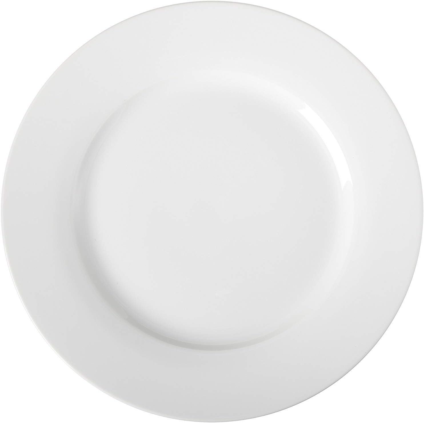 Amazon Basics 6pc White Dinner Plates, 10.5"