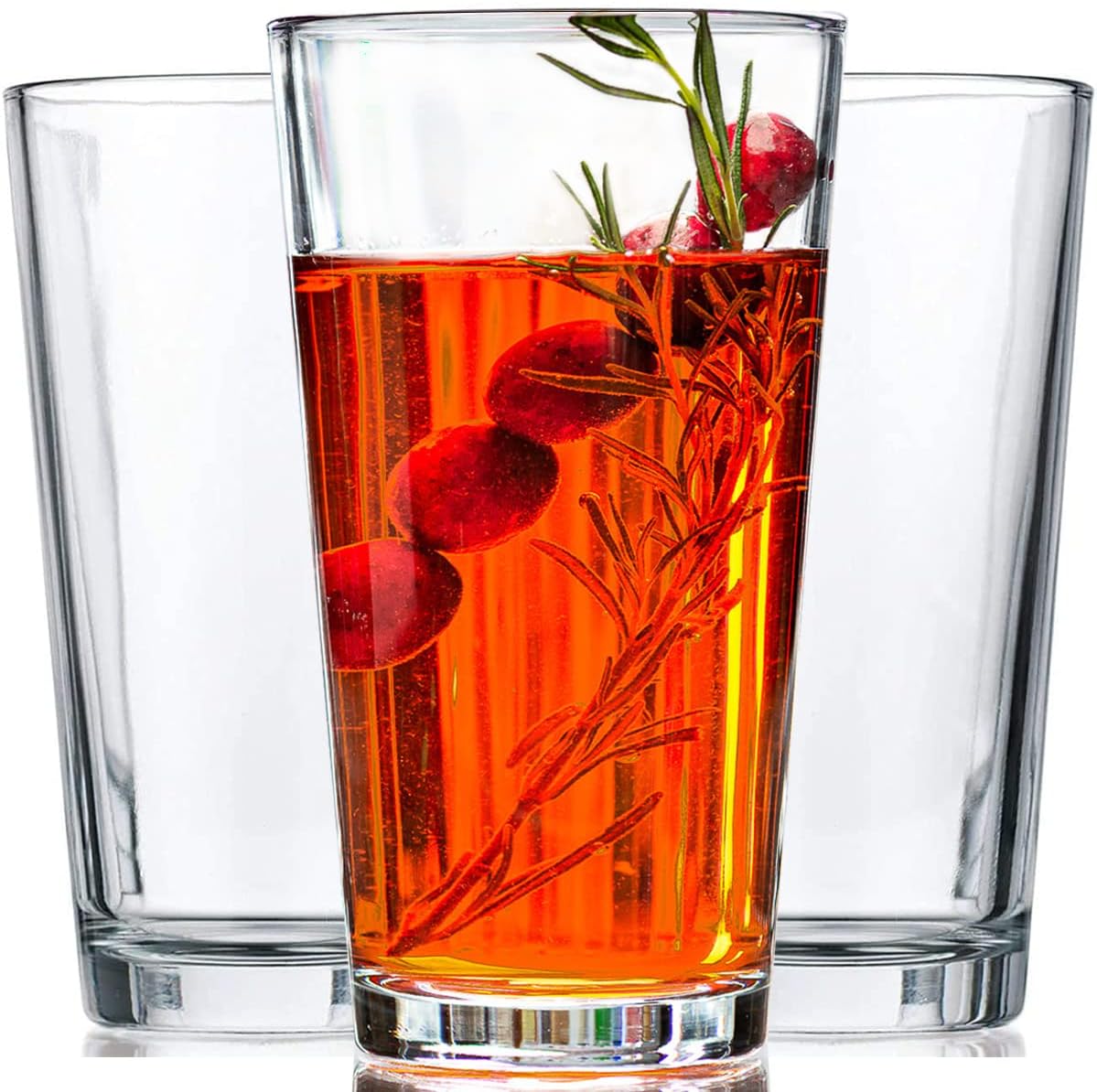 10x 16oz Glass Tumblers - Versatile & Stackable