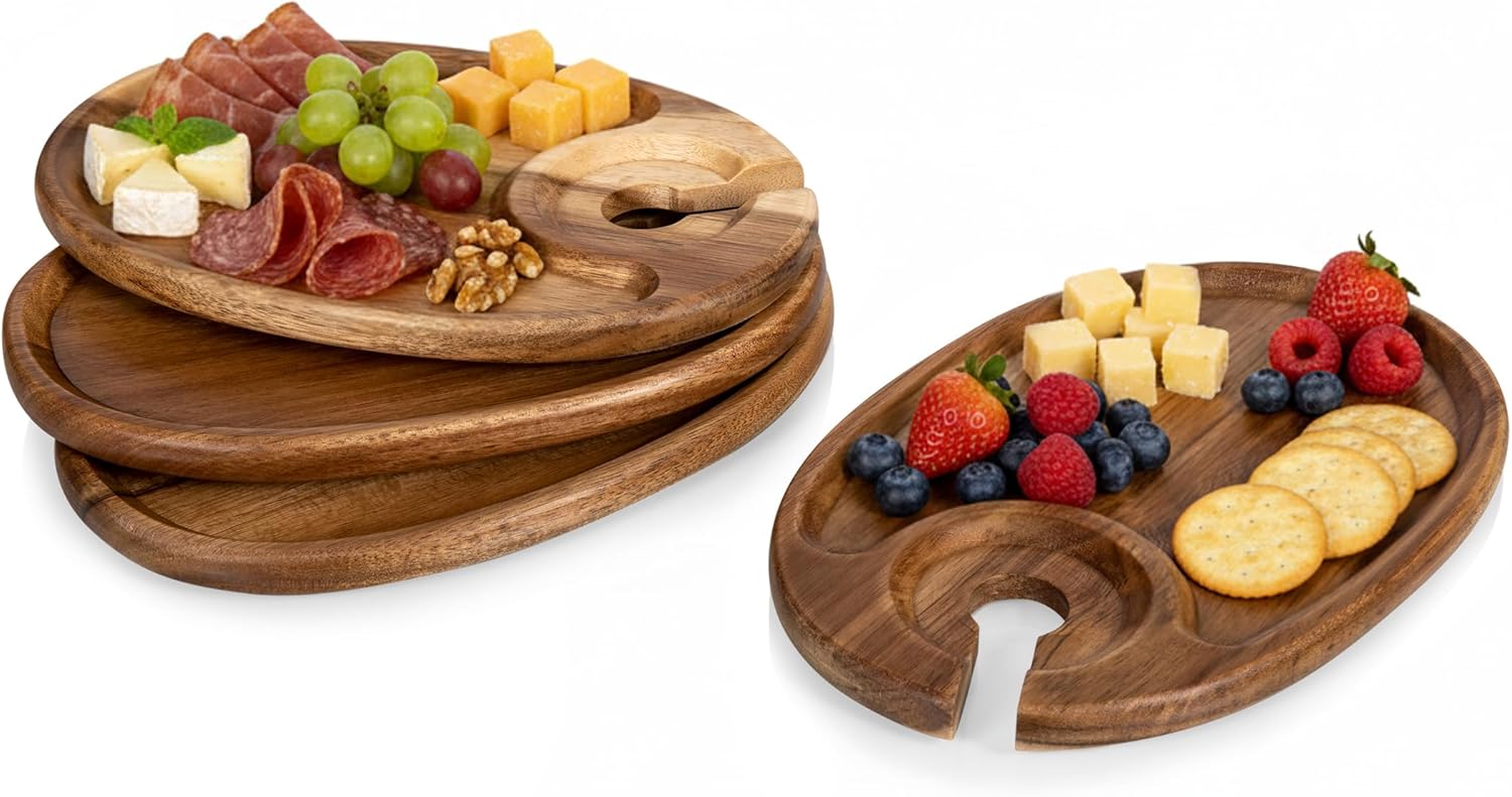 Picnic Time Wine Appetizer Plates Set of 4