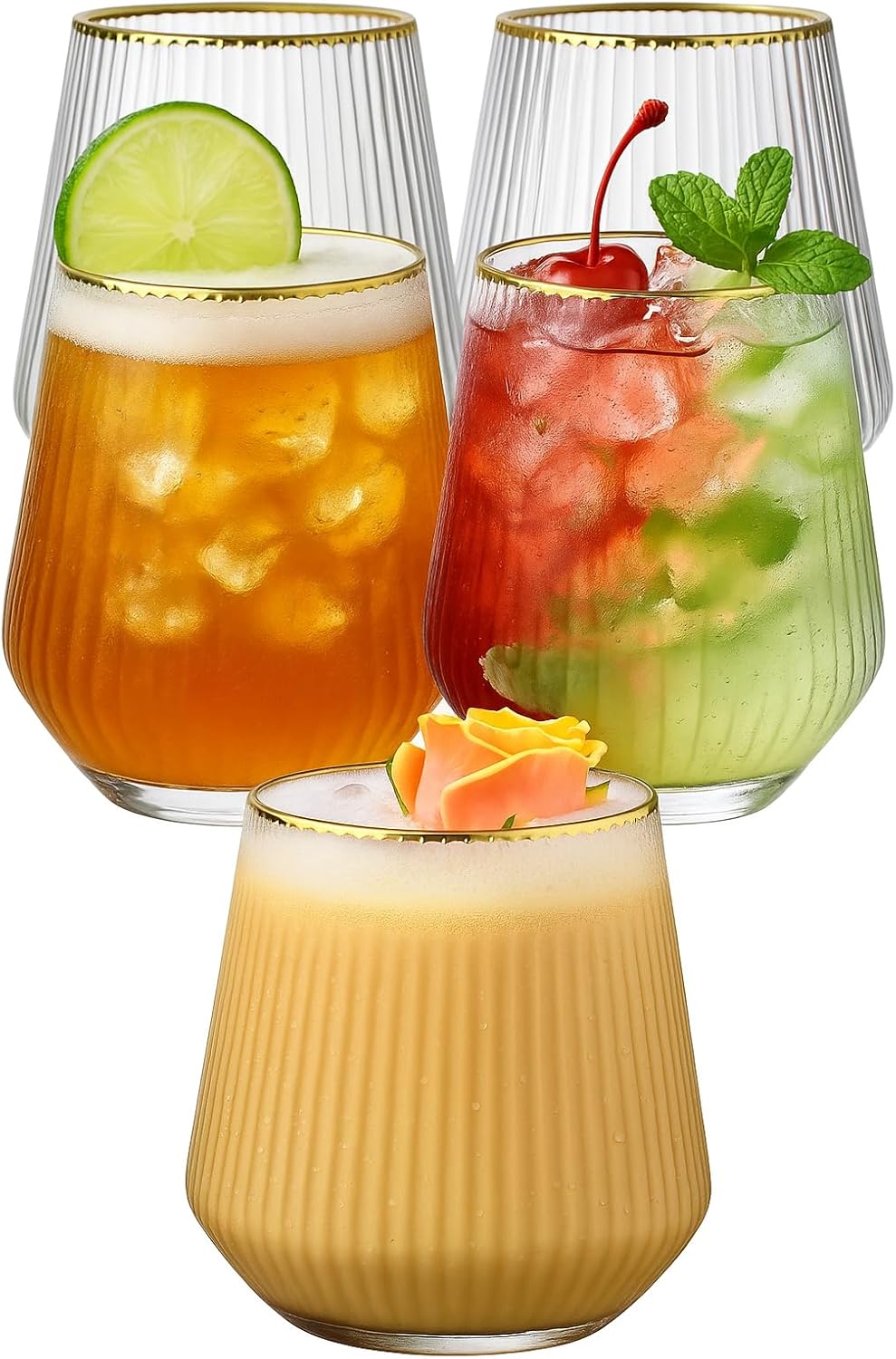 40ct Unbreakable Stemless Plastic Wine Glasses - 12oz